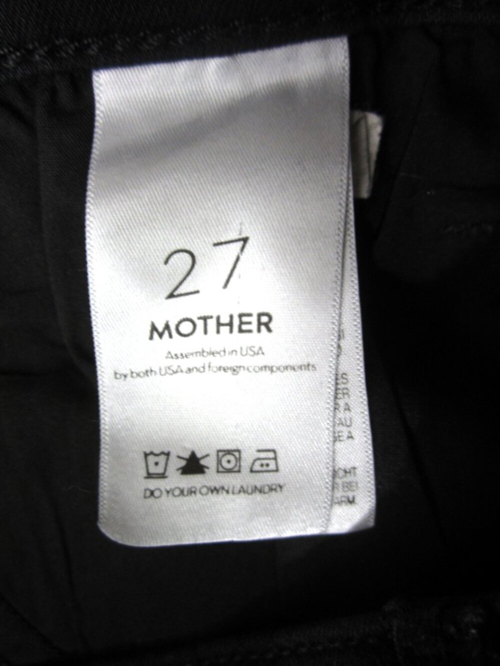 MOTHER 27 Hustler Ankle Fray Bootcut Jeans Not Guilty Wash Black Raw He - Picture 12 of 13